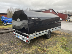 Fogelsta Snöskotersläp S1945 inline med Aluminiumkåpa